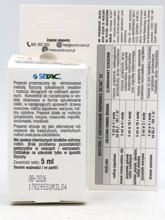 Siltac EC - Zwalcza Przędziorki, Mszyce, Miseczniki - 5 ml Sumin