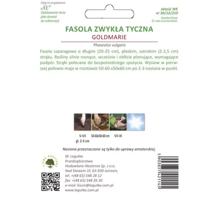 Fasola Szparagowa Goldmarie 10 g - Legutko