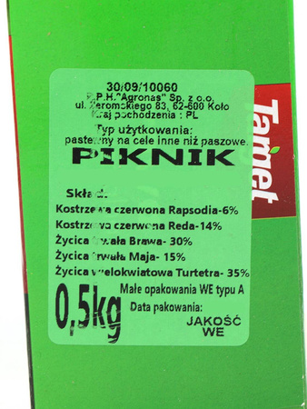 Hobby Piknik 500 g nasiona trawy do trawników średnio intensywnie użytkowanych