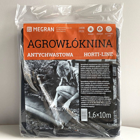 Agrowłóknina Horti-Line Antychwastowa czarna 1,6 m x 10 mb