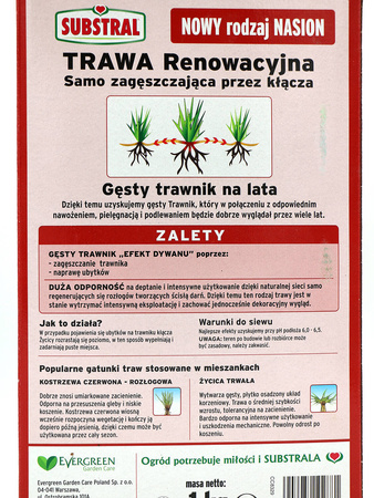 TRAWA Samo ZAGĘSZCZAJĄCA RENOWACYJNA 1 kg SUBSTRAL