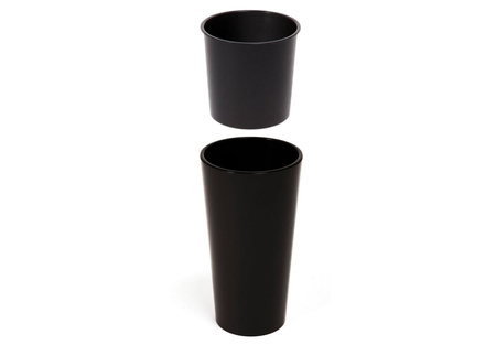 Doniczka Ø250 mm Mira Eco Recycled – Czarna – Lamela