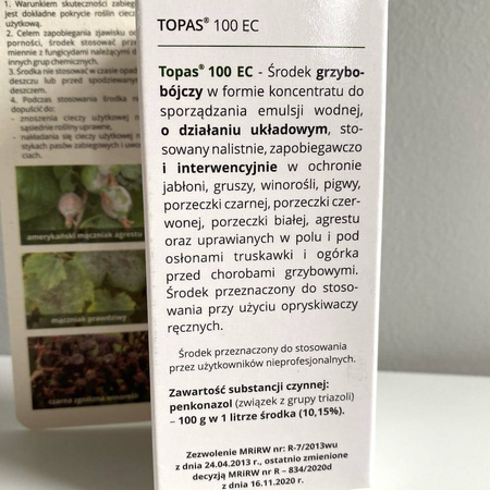 Topas 100 EC 20 ml środek zwalczający choroby jabłoni, gruszy i winorośli