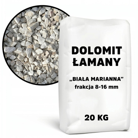 Dolomit Łamany „Biała Marianna” 8-16 mm – 20 kg