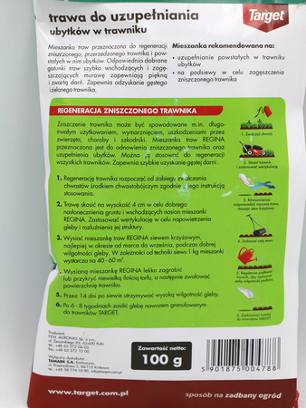 Regina 100 g nasiona trawy do uzupełniania ubytków w trawniku