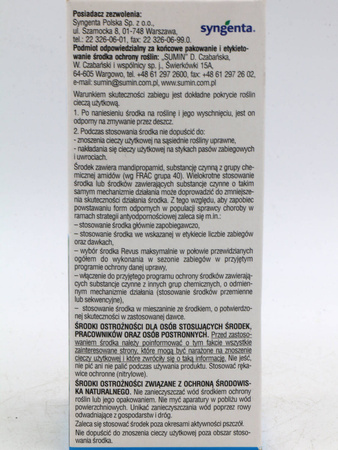 Revus 250 SC – na zarazę ziemniaka i mączniaka rzekomego – 100 ml Sumin