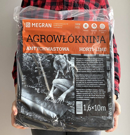 Agrowłóknina Horti-Line Antychwastowa czarna 1,6 m x 10 mb