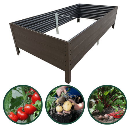 Podwyższona Grządka GPPS – Brązowa 150x75x30 cm – Klasika Garden