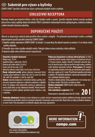 Podłoże do siewu i pikowania 20 l Compo