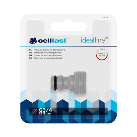 Przyłącze z gwintem zewnętrznym (ABS) Ideal 3/4" – Cellfast
