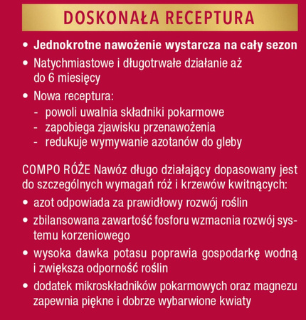 Nawóz długo działający do róż 850 g Compo