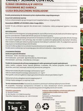 Ślimak Control – granulat zwalczający ślimaki – 1 kg Target
