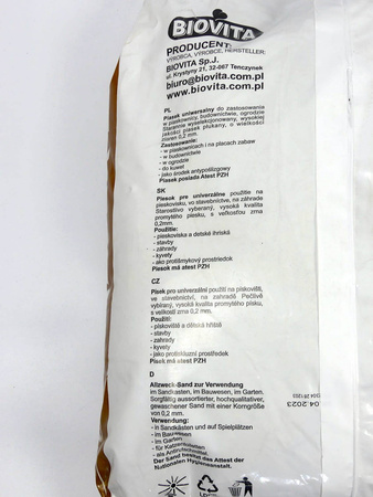 Piasek uniwersalny z atestem PZH 20 kg Biovita