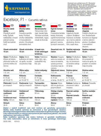 Ogórek konserwowy Excelsior F1 Cucumis sativus