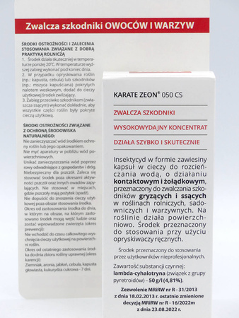 Karate Zeon 050 CS 20 ml środek zwalczający mszyce i gąsienice