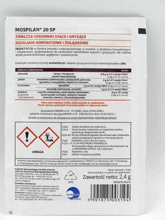 Mospilan 20 SP środek zwalczający mszyce, szkodniki owoców i warzyw 2,4 g Target