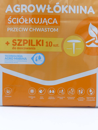 Agrowłóknina Ściółkująca Przeciw Chwastom 1,6 x 5 m + Szpilki 10 szt.