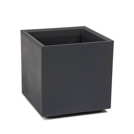 Kwietnik Karo Eco Recycled Beton 400x400 Biały