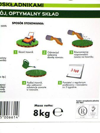 Nawóz do trawników regeneracyjny z mikroelementami 8 kg