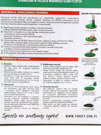 Regina 1 kg nasiona trawy do uzupełniania ubytków w trawniku