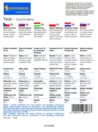 Ogórek sałatkowy Tanja Cucumis sativus
