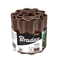 Obrzeże faliste trawnikowe brązowe – 25 cm x  9 m Bradas