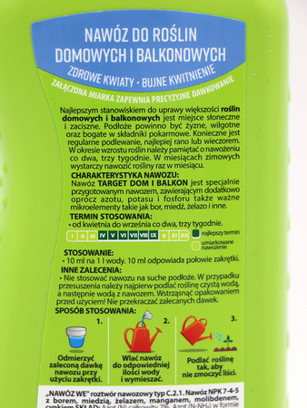 Nawóz płynny do roślin balkonowych i domowych Zdrowe Rośliny 1 l