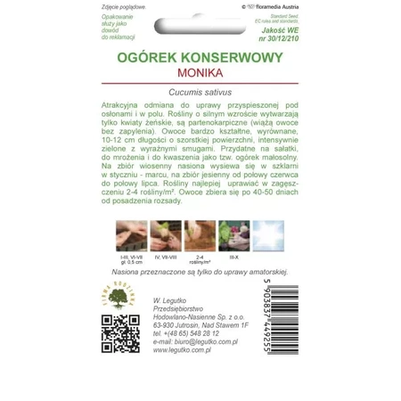 Ogórek Konserwowy Monika 1 g - Legutko