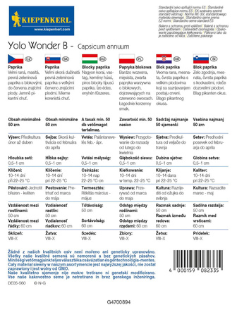 Papryka blokowa Yolo Wonder Kiepenkerl