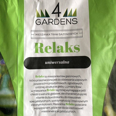 Mieszanka Traw Gazonowych Uniwersalna – Relaks – 5 kg 4Gardens