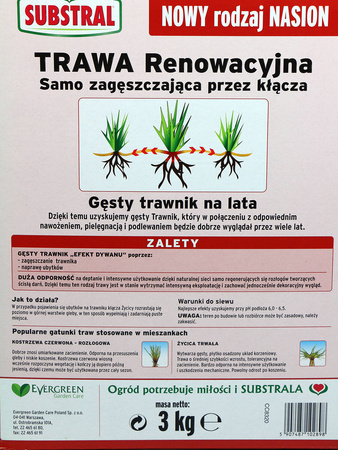 TRAWA Samo ZAGĘSZCZAJĄCA  RENOWACYJNA 3 kg SUBSTRAL