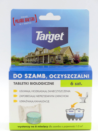 Tabletki biologiczne do szamb i oczyszczalni 6szt oczyszczają i udrażniają szambo