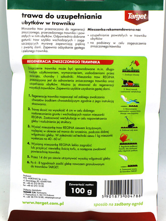 Regina 100 g nasiona trawy do uzupełniania ubytków w trawniku