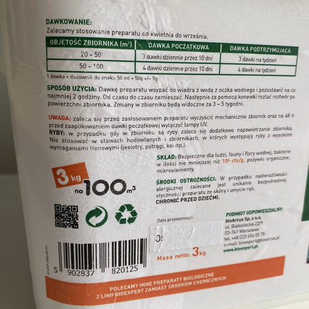 BluKlar 3w1 - preparat do czyszczenia oczek wodnych i stawów - 3 kg