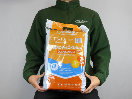 Agrowłóknina Hobby Ściółkująca Agro-Marina Czarna 1,6 x 10 m 50 g + 18 szpilek - Agrimpex