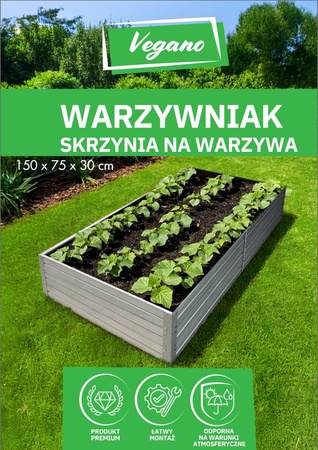 Podwyższona Grządka – 150x75x30 cm – Klasika Garden