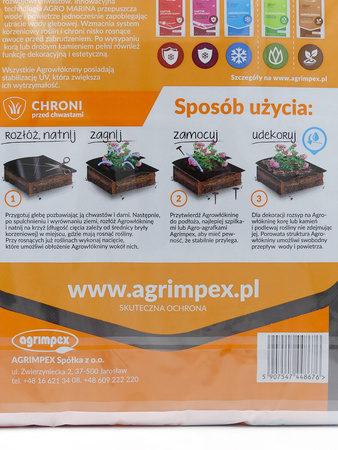 Agrowłóknina Ściółkująca Przeciw Chwastom 1,6 x 5 m + Szpilki 10 szt.