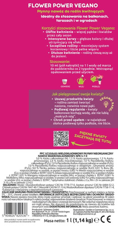 Nawóz do roślin kwitnących z dużą zawartością potasu Flower Power Vegano 3 x 1000 ml