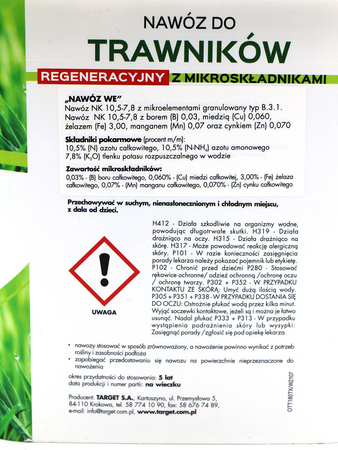 Nawóz do trawników regeneracyjny z mikroelementami 4 kg