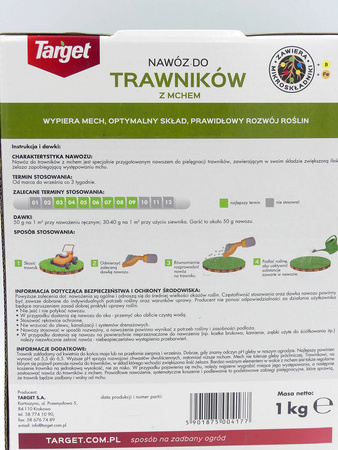 Nawóz do trawników z mchem z mikroelementami 1 kg