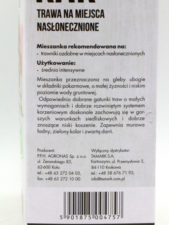 Dakar 500 g nasiona trawy do trawników nasłonecznionych