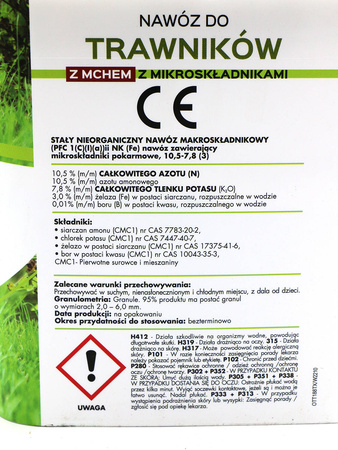 Nawóz do trawników z mchem z mikroelementami 4 kg