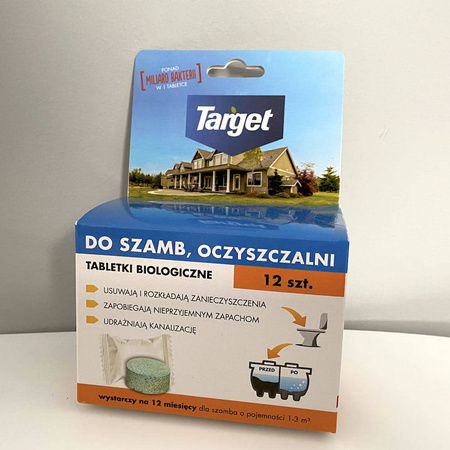 Tabletki biologiczne do szamb i oczyszczalni 12szt oczyszczają i udrażniają szambo