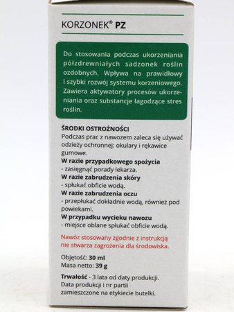 Korzonek PZ 30 ml ukorzeniacz do roślin półzdrewniałych