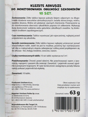 Tablice lepowe na ziemiórki, mączliki, mszyce i inne 10 szt. Target
