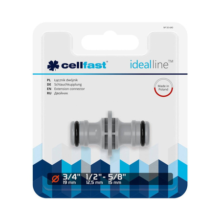 Łącznik dwójnik złączka (ABS) Ideal 3/4", 1/2"-5/8" – Cellfast