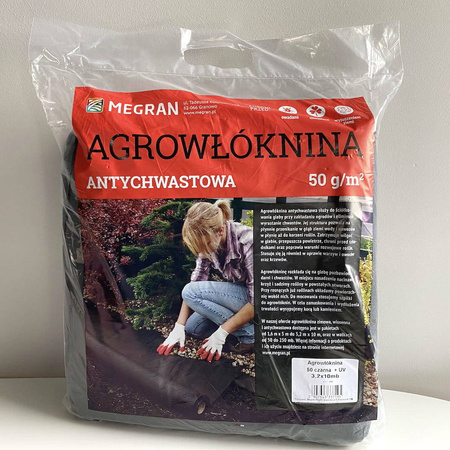 Agrowłóknina 50g/m2 Antychwastowa czarna 1,6 m x 10 mb