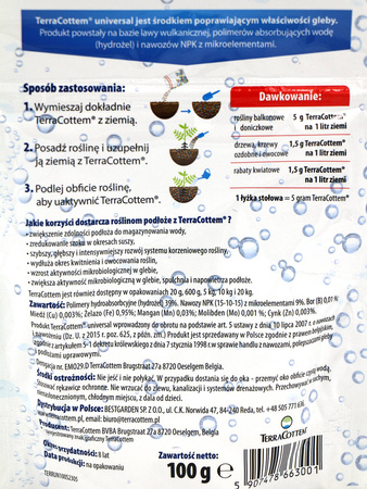 Terracottem 100 g nawóz z hydrożelem poprawiający właściwości gleby