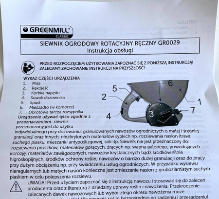 Siewnik ogrodowy ręczny rotacyjny 1,5 l