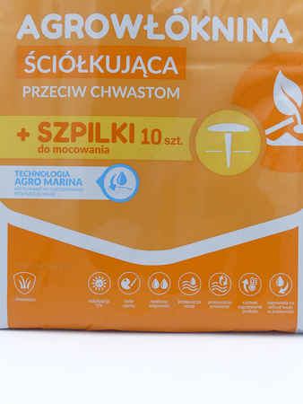 Agrowłóknina Ściółkująca Przeciw Chwastom 1,6 x 5 m + Szpilki 10 szt.
